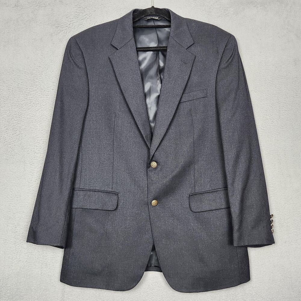 Jos A Bank Blazer Mens 42R Navy Wool Cashmere 2 Button Sport Coat Jacket Lined